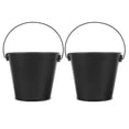 thumbnail image 1 of LEEYNEER OFFIGAM Grease Collection Bucket Grill Drip Bucket Tinplate Black Versatile Use Grilling 2Pack, 1 of 6