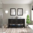thumbnail image 2 of Caroline Estate 60" Double Bath Vanity in Espresso with White Marble Top and Square Sinks, 2 of 2