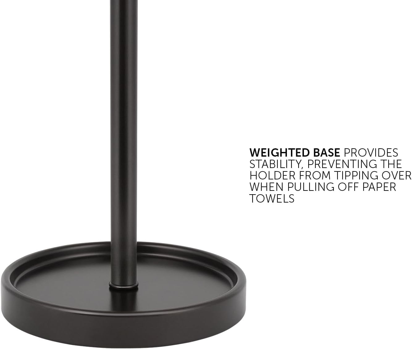 Countertop Paper Towel Holder - Modern Knurling End Cap Minimalist Design - Color Oil Rubbed Bronze