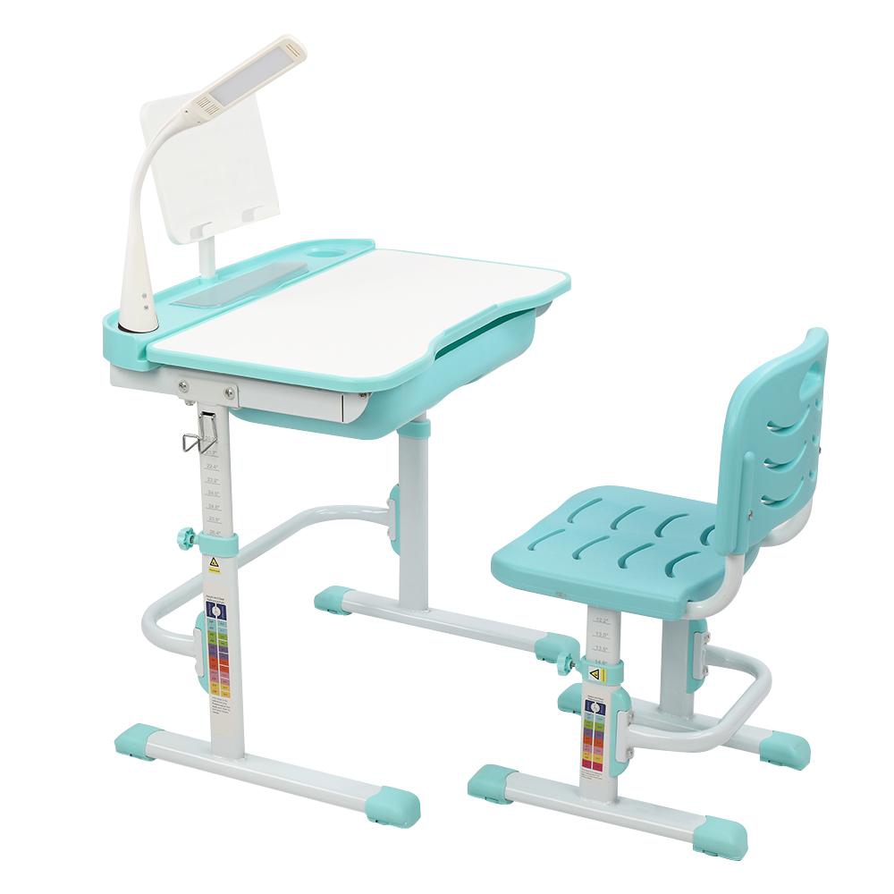 Kids Desk, Height Adjustable Children Study Table and Chair Set, Childs