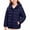 Navy, variant on HAOTAGS Girls Puffer Coat (5-13) Long Sleeve Hooded Zipper Nylon Winter Warm Jacket Hot Pink Size 7