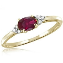 0.48 Carat T.G.W. Ruby Gemstone and Accent White Diamond Women's Ring