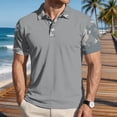 thumbnail image 2 of Homeyce Mens Short Sleeve Polo Shirts Button Collar Polo Shirts Classic Casual Lightweight Polo Tee Solid Color Short Sleeve Golf Shirt,Gray XL, 2 of 5