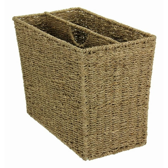Household Essentials Seagrass Side-by-Side Magazine Rack