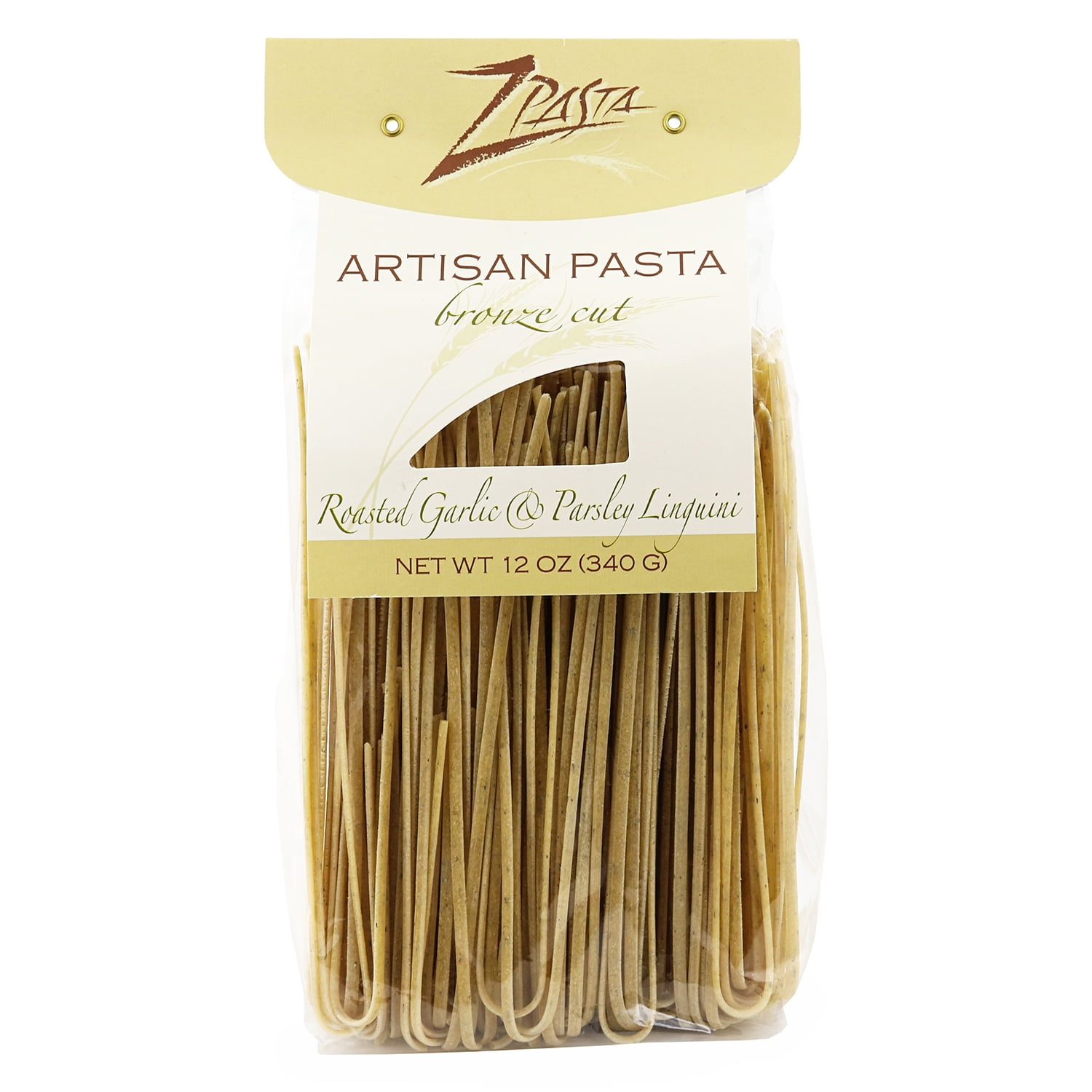 ZPasta Roasted Garlic Linguini Bronze Cut Artisan Pasta 12 oz