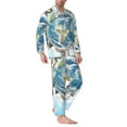 thumbnail image 2 of Sikiie World Travel Mens Pajama Set, Soft Warm Long Sleeve Sleepwear, Cozy Button-Down Pjs for Men-Small, 2 of 7