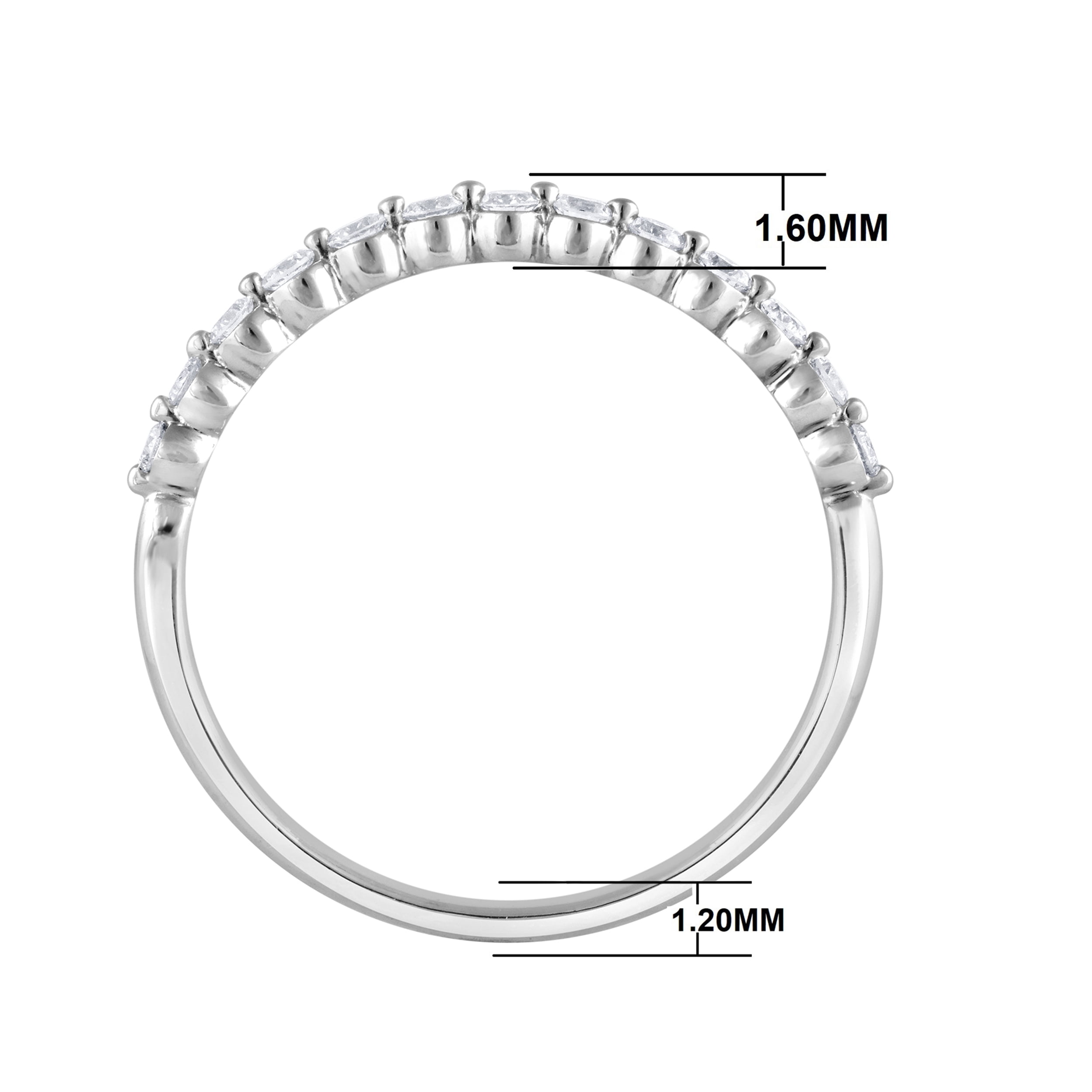 Unique Moments 1/4 Ct Round Lab Grown Diamond Band Ring in Sterling Silver for Women (H-I, SI-I1)
