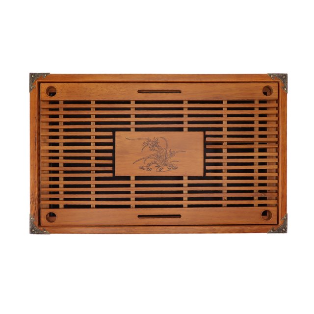 Ufine Bamboo Tea Tray 19.7 Inch Large Tea Serving Tray, Water Storage, Drainage, Chinese Gongfu Tea Table, Gift Set for Home Office