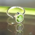 thumbnail image 5 of HeartsAndYou 2ct Natural Oval Peridot & Diamond Ring Halo Solitaire 100% 14k SOLID White Gold, 5 of 9
