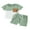 Green, variant on LMLYSoH 2Pcs Toddler Boy Summer Outfits, Short Sleeve Contrast Color T-Shirt Pocket Shorts Set