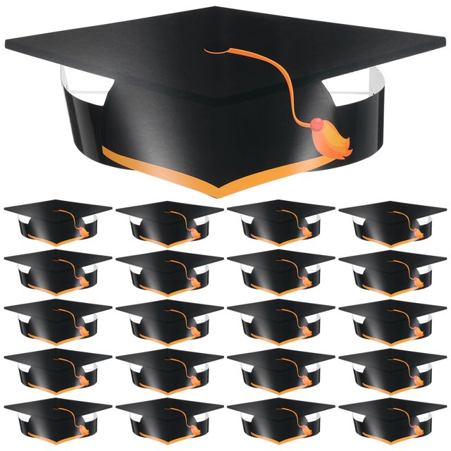 36 gorros de papel para graduación, birretes de bricolaje para fiestas de graduación, banda elástica ajustable, birretes de bricolaje para un ajuste seguro.