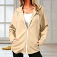 thumbnail image 7 of Bosfbaoi Zip Up Hoodies for Women Contrast Zipper Drawstring Hood Long Sleeve Womens Jacket Loose Casual Sweatshirt with Side Pockets, 7 of 7