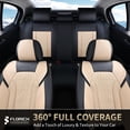 thumbnail image 2 of FLORICH Car Seat Covers Front, Luxury Nappa Leather Seat Covers, Breathable and Waterproof, Automotive Seat Covers Universal for Most Cars, Black & Beige, 2 of 7