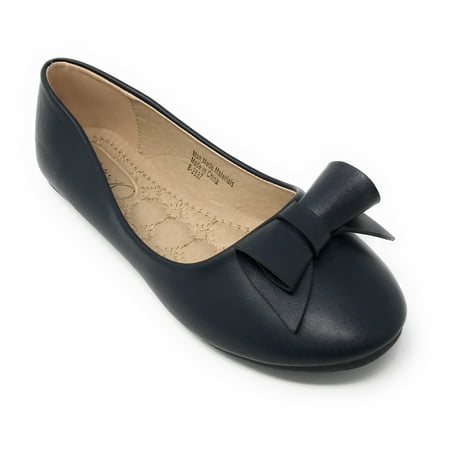 

Victoria K Women s Faux Leather Roll Bow Ballerina Flats