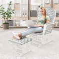 thumbnail image 2 of Topbuy Rocking Chair Baby Nursery Chair Glider with Ottoman &Storage Pocket Grey+ White, 2 of 6