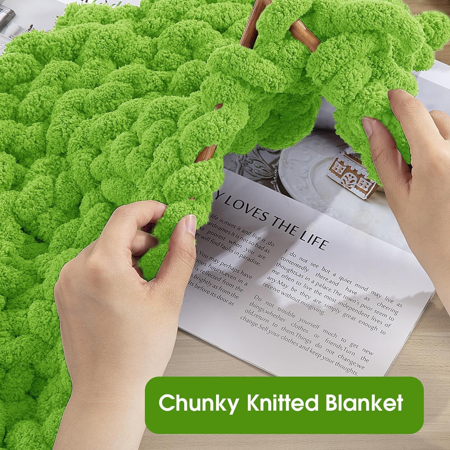 8 Jumbo Pack (27 yds,8 oz Each Skein) Sage Green Chunky Chenille Yarn for Crocheting, Bulky Thick Fluffy Yarn for Knitting,Super Bulky Chunky Yarn for Hand Knitting Blanket, Soft Plush Yarn,