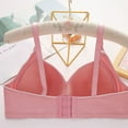 thumbnail image 2 of Mrat Bra Wireless Women's Comfortable Soft Solid Color Underwear Large Size Bra Wireless Gathering Collar Collection Sagging Bra S-448 Pink-A XL, 2 of 9