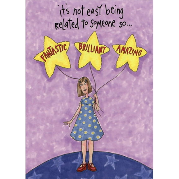 Oatmeal Studios Fantastic Brilliant Amazing Balloons Funny Relative Birthday Card for Her