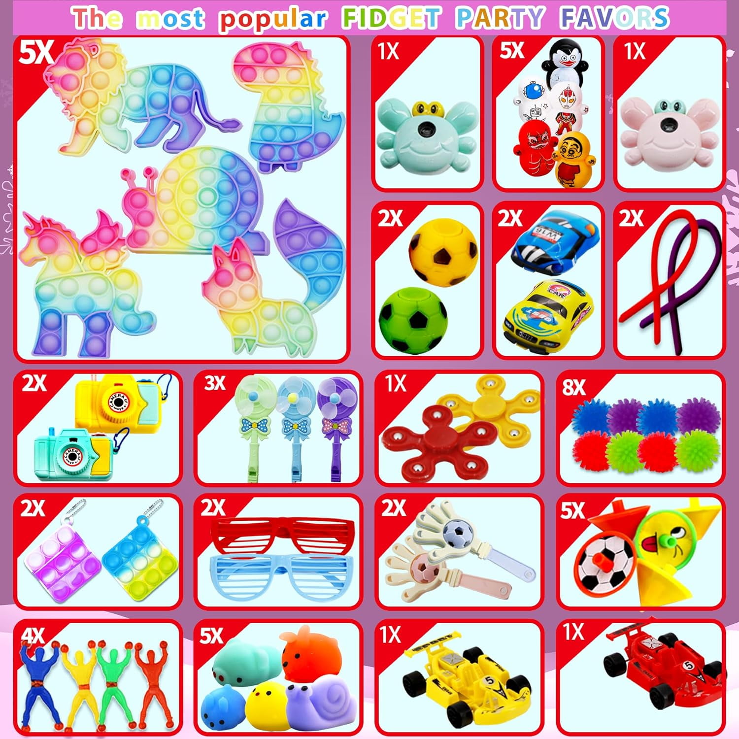 Kids Party Favor Pack, 1000 Plus Piece Fidget And Sensory Toys Set, Treasure Box Goodie Bag Stuffers, Pinata Fillers, Classroom Prizes, Birthday And Holiday Gifts