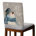 thumbnail image 2 of Christmas Snowman Chair Covers Set of 6 Snowflake Grey Cotton and Linen Chair Back Covers Stretch Removable Washable Slipcovers Protector for Dining Room Kitchen Party Decor, 2 of 5