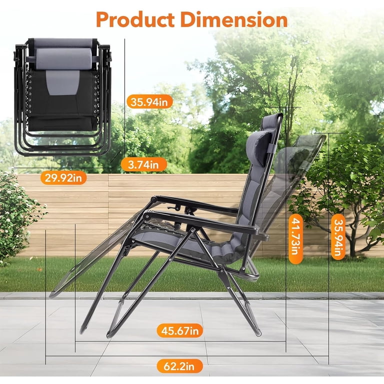 Simenmax Zero Gravity Chairs, 400 lbs Heavy Duty Foldable Patio
