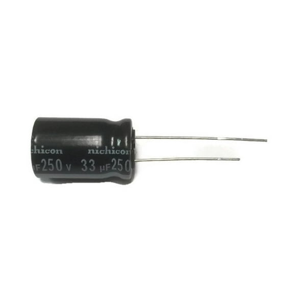 Set of 5, Nichicon 105C Electrolytic Capacitor 33uF 250V (33 mfd 250V) 20% Radial, 1/2"" x 13/16"" (12x20mm)