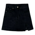 thumbnail image 4 of Dpytoraw Denim Skirt High Waisted A Line Skirt Hottie Bag Hip Slit Skirt Plus Size Bodycon Skirt with Control Top Black, 4 of 4