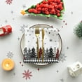 thumbnail image 5 of Christmas Tablecloth 60x104 Inch Rectangular, Christmas Trees Red Black Washable Seasonal Table Cover for Party Picnic Dinner Decor, 5 of 6
