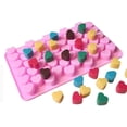 thumbnail image 4 of Molde de silicona para hornear con forma de corazón en miniatura de 55 cavidades, molde para cubitos de hielo, caramelos y chocolate, molde para caramelos de San Valentín, paquete de 2, 4 of 6
