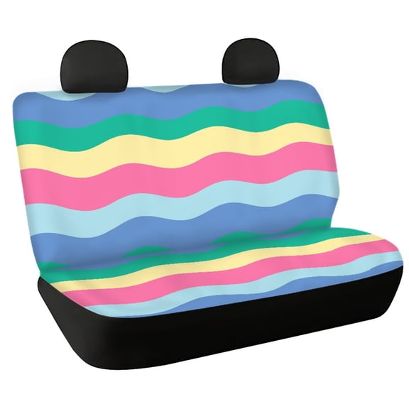 CHAQLIN Pastel Wave Colors Non-Slip Car Seat Covers for Interior Car Interior, Soft Comfort Replacement Seat Covers Full Wrap Car Seat Covers Back Seat