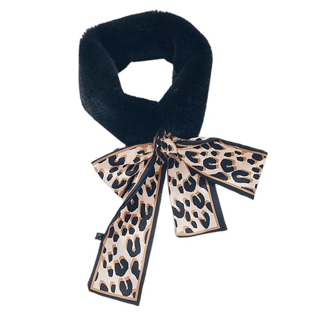 Bufanda con estampado de para mujer Bufandas con cuello sintética - Colr negro 2 Macarena Bufanda de cuello de invierno para mujer