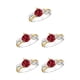 thumbnail image 2 of Jumpingount Anillo de rosa roja 3D para mujer, anillos de diamantes de imitación con hojas, joyería brillante Simple, regalo de señora de estilo europeo Type2 NO2 Jumpingount CBP587123, 2 of 4