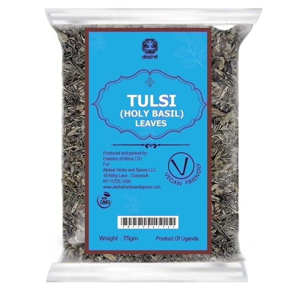 Akshit Dried Holy Basil Leaves  2.6 oz,  Aromatic  Tea,  Tulsi Loose Leaf Tea,  Non-GMO, Caffeine Free