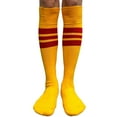 thumbnail image 3 of Couver Unisex Cotton Golden Yellow Stripe Baseball Athletic Knee-High Socks, Red Medium, 3 of 7