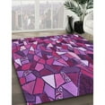 thumbnail image 3 of Ahgly Company Machine Washable Indoor Rectangle Transitional Dark Magenta Purple Area Rugs, 2' x 3', 3 of 7