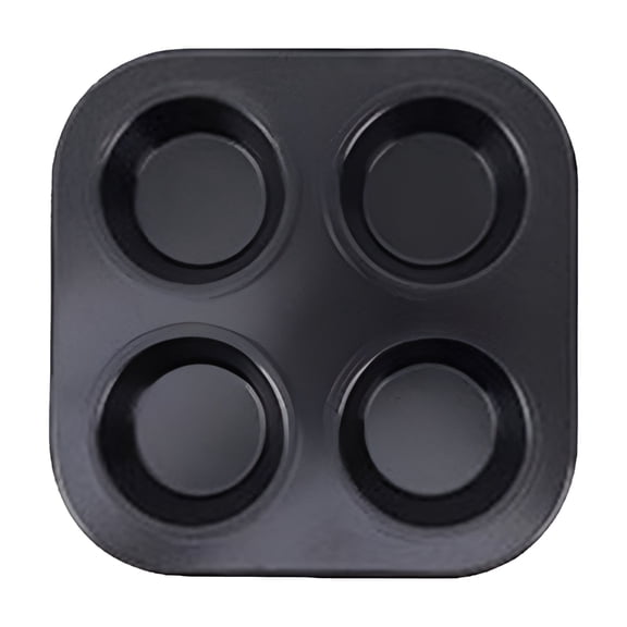 ACDANC 4 Cup Cupcake Pan Non Stick Easy to Clean Baking Pan Air Fryer Small Oven Round Bakeware 2 Colors Cake Mould Baking Tray for Home Cooking