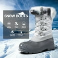 thumbnail image 2 of Pennysue Women's Mid-Calf Snow Boots White Warm Faux Fur Lined Winter Boots Insulated 10M, 2 of 7