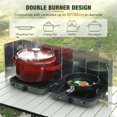 thumbnail image 2 of RedSwing 2-Burner Camping Stove with 12 Plates Windscreen, Portable Folding Gas Stove with 17000 BTU Adjustable Burners for Camping, Picnic, Backyard, BBQ, Tailgating, Suitable for Propane & Butane, 2 of 9