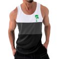 thumbnail image 1 of Tank Top for Men, Men Casual Fashion Patchwork Print Pullover Round Neck Sports Tank Tops, 1 of 3