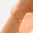 thumbnail image 3 of Paper Clip Link Bracelet for Women Stainless Steel Heart Charm Chain Bracelets Jewelry Gifts for Her, 3 of 7