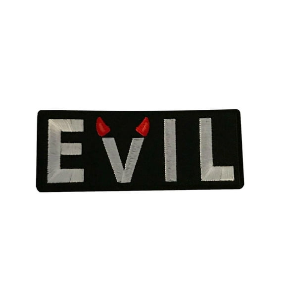 Evil Iron On Patch Red Devil Ears Embroidered Cosplay DIY Patch