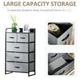 thumbnail image 4 of Gray 5 Dresser - Fabric Chest Storage With Steel Frame For Bedroom And Entryway, Foldable Drawers, Wobbling Component 4 Wooden Top, 4 of 6