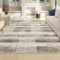 Washable Area Rug 5' x 7' Rugs, Ultra Thin Dining Room Rugs Bedroom Rug, Boho Distressed Farmhouse Accent Indoor Throw Rugs Floor Carpet for Living Room Bedroom, Light Brown