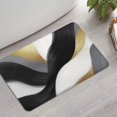 thumbnail image 2 of Black White Gray Gold Marble Pattern Bathroom Rugs Mat,Non Slip Microfiber Bathroom Rug,Rubber Backing,Soft Bathroom Mats for Bathroom Floor,Tub and Shower,17x27in(43x68cm), 2 of 5