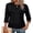 Black, variant on Womens 3/4 Length Sleeve Tops Crewneck Ruched Summer Shirts 2026 Business Casual Outfits Blouses Spring Clothes White Tops