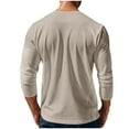 thumbnail image 4 of Dxzfnsa Men's Casual Polo Shirts Classic Button Basic Long Sleeve Shirt Solid Color Cotton Tees Stylish Tops Men's Solid Color Long Sleeved Round Neck Button Corduroy Top T-shirt, 4 of 8