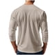 thumbnail image 4 of pstuiky manga larga de hombre, Camiseta de pana con botones, cuello redondo y manga larga de color liso para hombre top de hombre xxl, 4 of 8