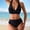 Black, variant on BOBOGOJP Women Two Piece Bathing Suits Push Up Bikini Set Halter Swimsuit Vintage Swimwear Black for Size XL