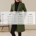 thumbnail image 6 of uublik Womens Trench Coat Army Green Notch Lapel Single-Breasted Business Casual Peacoat Trendy Clothes, 6 of 6