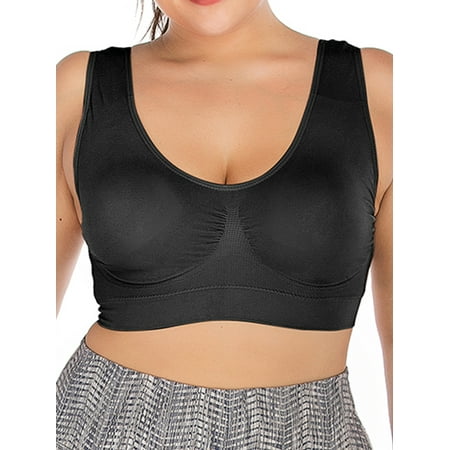 

FUTATA Plus Size Sports Bras For Women Medium Support Impact Yoga Workout Running Bras Seamless Athletic Tops 3 XL TO 6XL 1 / 2 Pack